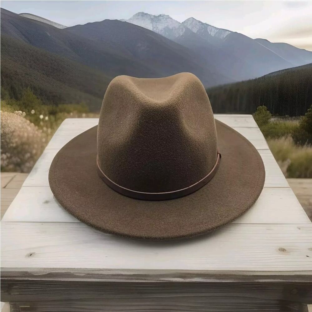 Will + Bear 100% Wool William Brown Hat Size Medium MSRP $118 Crushable NWT